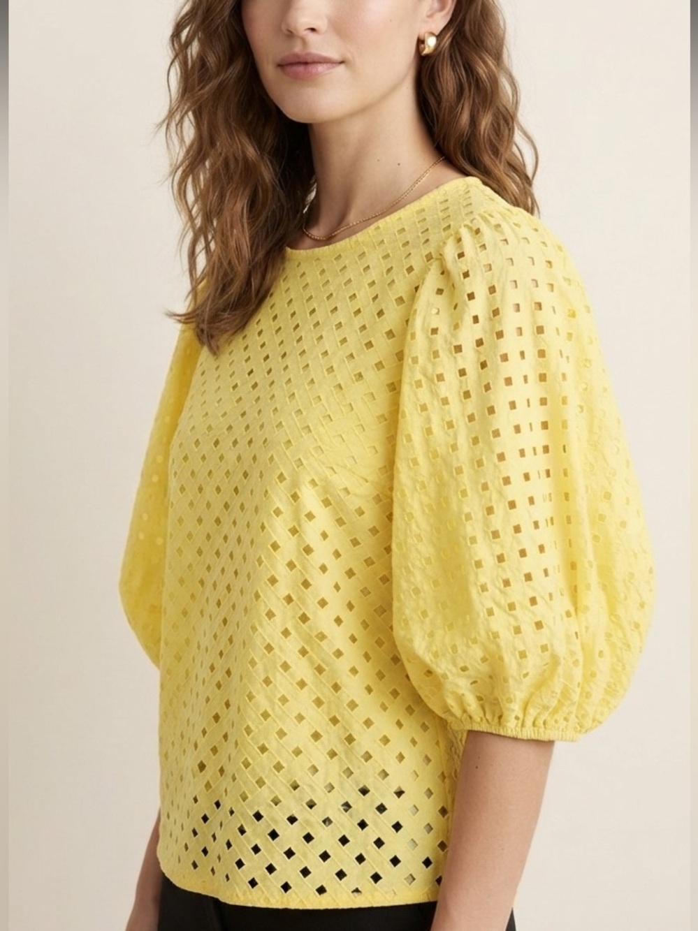 ☀️ Zara Cotton Eyelet Blouse Size S